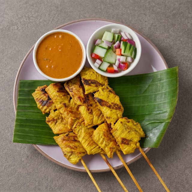 Chicken or Beef Sate.